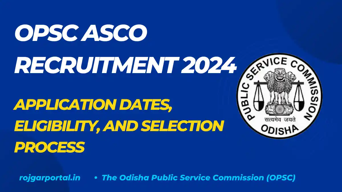 The Odisha Public Service Commission (OPSC) has announced the release of the OPSC ASCO Recruitment 2024 Application Form on its official website.The online application period is set to begin on July 16, 2024, and will remain open until August 16, 2024. Interested candidates are encouraged to submit their applications within this timeframe.OPSC ASCO Recruitment 2024 DetailsDetailsInformationPost NameAssistant Soil Conservation Officer (ASCO)DepartmentDepartment of Agriculture & Farmers’ EmpowermentStateOdishaSelection ProcessWritten Exam (2 Papers) and InterviewApplication DatesJuly 16 to August 16, 2024Exam FeeNo examination fee is applicableOrganizationOdisha Public Service Commission (OPSC)Eligibility CriteriaBachelor’s degree in Agriculture, Horticulture, Agriculture Engineering, or ForestryServiceGroup-BVacancies81CountryIndiaOfficial Websiteopsc.gov.inDownload Official NotificationClick HereOPSC ASCO Recruitment Vacancy 2024CategoryNo of PostsUR45 (15 for women)ST17 (6 for women)SEBC11 (3 for women)SC8 (3 for women)Total81OPSC ASCO Recruitment 2024 Exam PatternThe selection process has two main parts: a written exam and an interview.For the written exam, there are two papers. Each paper has 100 multiple-choice questions (objective-type questions).Exam PatternPaper IIPaper IType of QuestionsObjective MCQsObjective MCQsDuration1.5 hours1.5 hoursMarks Per Question11No. of Questions100100OPSC ASCO Recruitment 2024 Age RelaxationAge relaxation is provided as per the government norms:CategoryAge RelaxationWomen5 yearsPersons With Disabilities (PWD)10 years (if permanent disability is 40% or more)Scheduled Tribe (ST)5 yearsEx-Servicemen5 yearsScheduled Caste (SC)5 yearsSocially and Educationally Backward Classes (SEBC)5 yearsPWD (SC/ST/SEBC)Up to 15 years cumulative age relaxationEligibility Criteria For OPSC ASCO Recruitment 2024To apply for the OPSC ASCO Recruitment 2024, candidates must meet the following criteria:Educational QualificationYou need to have a Bachelor’s degree in Agriculture, Horticulture, Agriculture Engineering, or Forestry from a recognized university or institution for this job.Age LimitMaximum AgeMinimum Age(born on or after January 2, 1986)21 years38 years(born on or before January 1, 2003)Application FeeHere's the information presented in a two-column table with randomized row order:CategoryApplication FeeSC/ST/PWDNo application feeGeneral CategoryINR 500How to Apply for OPSC ASCO Recruitment 2024Interested candidates can follow these steps to apply online:Steps to Apply:Visit the Official Website: Go to opsc.gov.in.Navigate to Recruitment Section: Look for “Recruitment” or “Latest Updates.”Access Notification: Click on the OPSC ASCO Notification 2024.Read Guidelines: Understand who can apply and how to apply.Register or Login: Create a new account or log in if you already have one.Fill out the Application Form: Enter your personal and educational details.Upload Documents: Add a recent photo and your signature as asked.Pay Application Fee: Use online payment options to pay the fee.Submit Form: Review all details, submit your form, and print the confirmation page.Receive Confirmation: You will get an email or SMS confirming your application submission.OPSC ASCO Recruitment 2024 Selection ProcessThe selection process for the OPSC ASCO Recruitment 2024 involves two main stages:Written Exam:Number of Papers: There are two papers.Subjects: These papers cover topics like Agriculture, Agricultural Engineering, Forestry, or Horticulture.Marks: Each paper is worth 100 marks and has 100 multiple-choice questions (MCQs).Duration: You will have 1.5 hours for each paper.Interview:Marks: The interview carries 25 marks.Format: It will be a face-to-face interview.Candidates will be selected based on their performance.