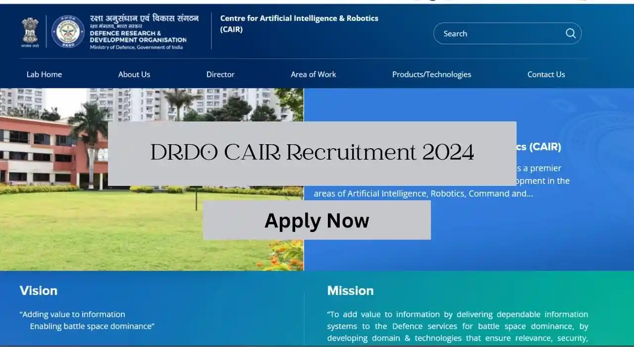 DRDO-CAIR-Recruitment-2024, DRDO CAIR Junior Research Fellowship Recruitment 2024: (DRDO CAIR Junior Research Fellowship Recruitment, Vacancy, Apply Date, Last Date, Educational Qualifications, Application, Official Notification, Apply Online, Apply Now, Official Website, How to Apply, Status, Eligibility Criteria, Age Limit, Eligibility, PDF, Form PDF, Latest News) (भर्ती, वेकेंसी, आवेदन तिथि, अंतिम तिथि, शैक्षिक योग्यता, आवेदन, आधिकारिक नोटिफिकेशन, ऑनलाइन आवेदन, अभी आवेदन करें, आधिकारिक वेबसाइट, आवेदन कैसे करें, स्थिति, पात्रता मानदंड, आयु सीमा, पात्रता, पीडीएफ, फॉर्म पीडीएफ, ताज़ा खबर)